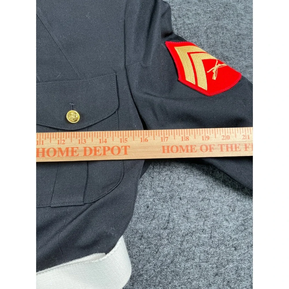 USMC Dress Blues Uniform Coat Mens 41S Blue Excellent Military Tunic Belt